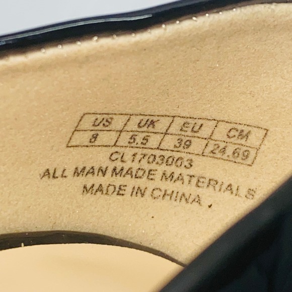 Jenn Ardor Size 8 Black Patent Leather Pointed Toe DOrsay Heels Stiletto Pumps - Picture 10 of 13